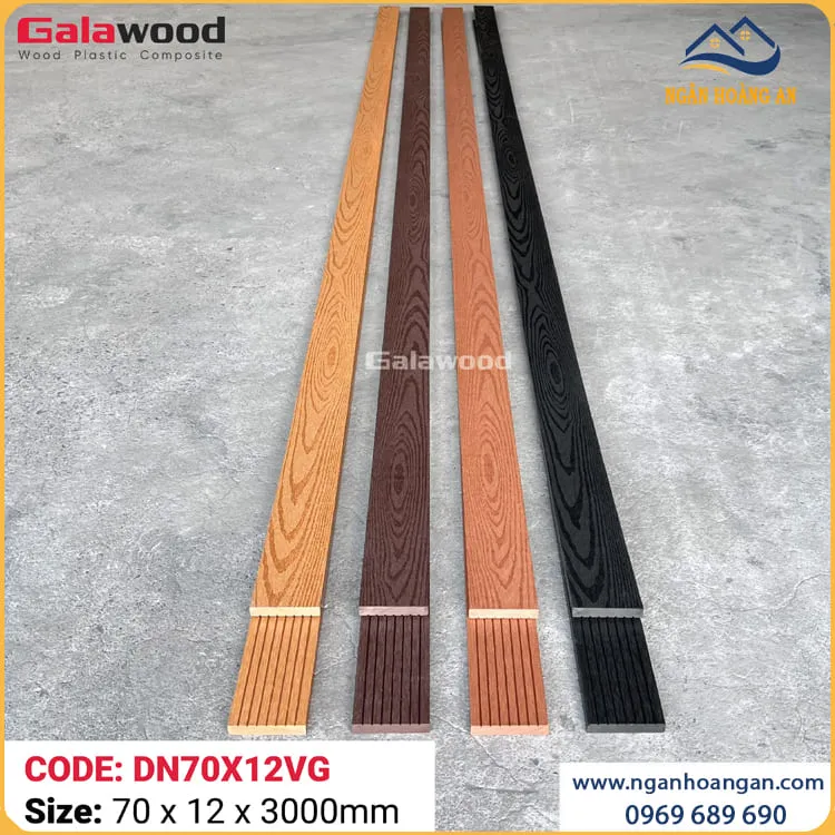 Thanh Lam Gỗ Nhựa Ngoài Trời Galawood  DN70X12VG Yellow